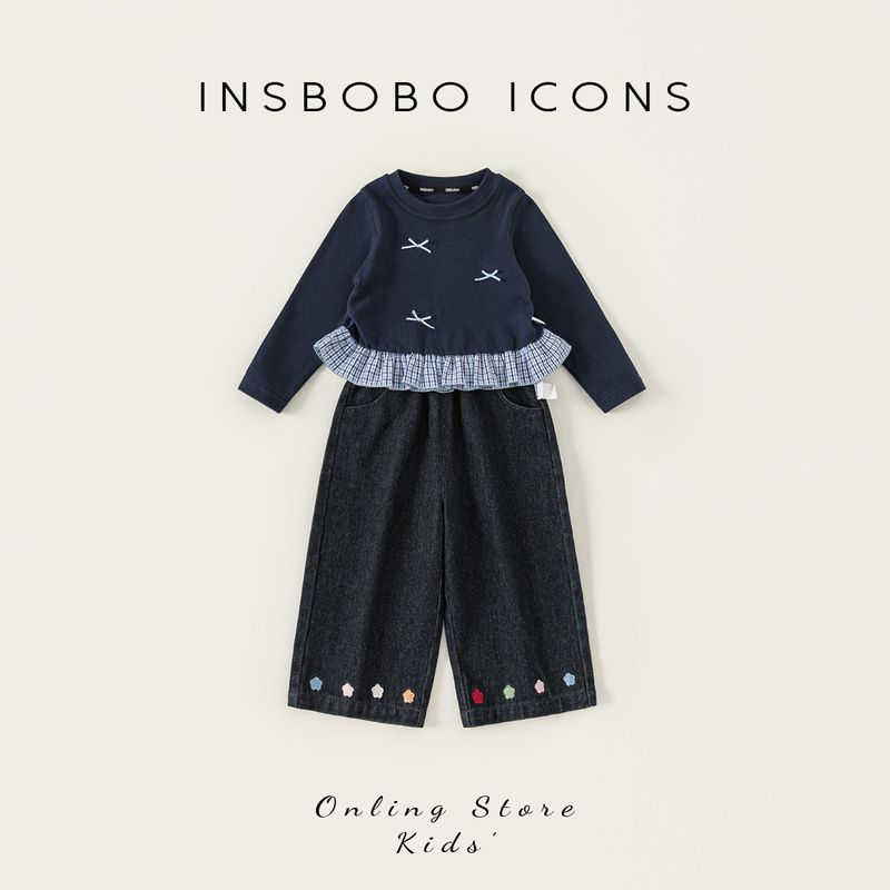 Insbobo Girls  Suit 2026 Spring New Style Baby Fashionable Two-Piece Set Children s Clothing Spring Outfit Trendy Children s Wear Tibetan youth 100