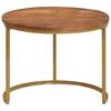 Nesting Coffee Tables Set 3 Pcs Honey Brown Solid Mango Wood and Steel