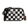 Jamie 19 Karomuster Design Reißverschluss Leinwand und Leder Kamera Tasche Damen Umhängetasche Schwarz CR172-SVA16