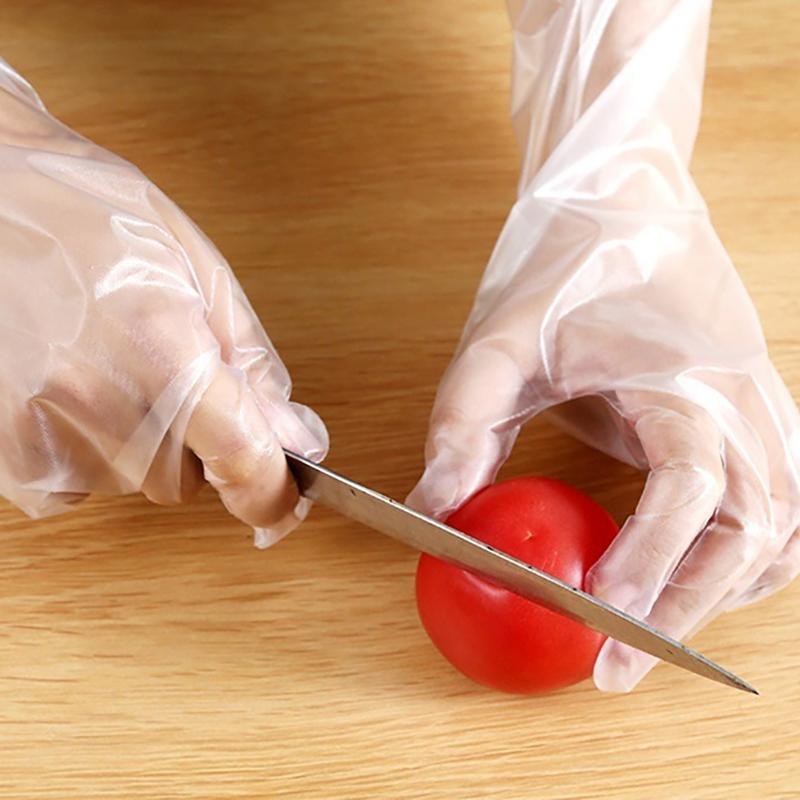 10 buc/sac Mănuși lungi din plastic de unică folosință, de calitate alimentară, cu manșete elastice, mănuși de protecție a brațului de uz casnic pentru bucătărie