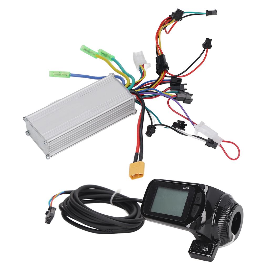 Bike Motor Controller Kit 28A 3648V 500W S886LCD Meter Aluminum Alloy Scooter Brushless Controller