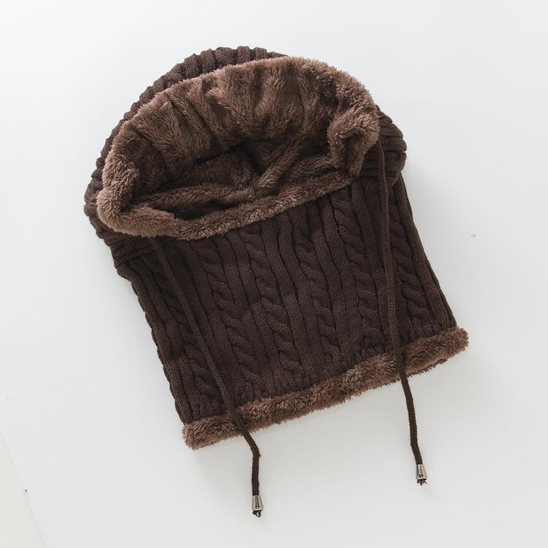 Pull tricoté en peluche pour femmes, pâte frite torsadée, écharpe une pièce, chapeaux d'oreilles en laine, hiver