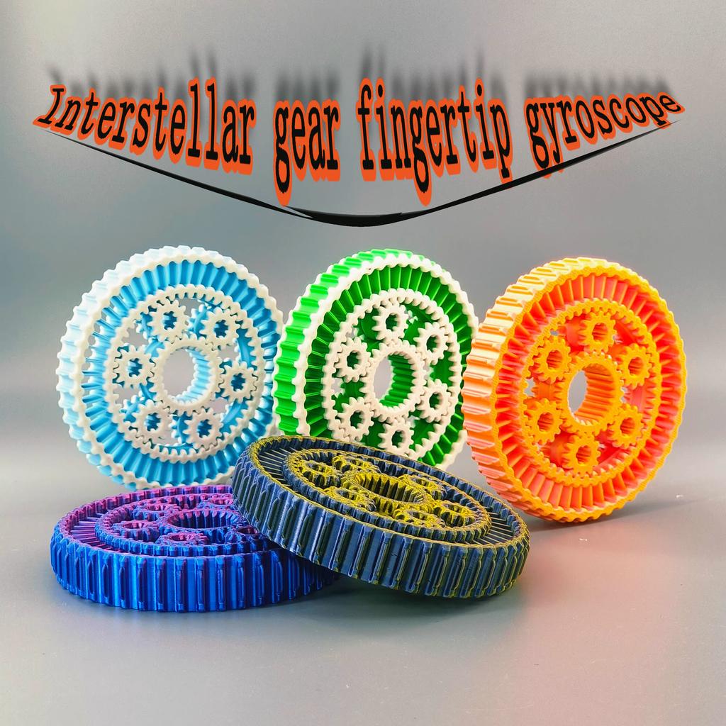3D Printed Interstellar Gear Fingertip Gyroscope Decompression Toy For All Ages Cool Rotating Gear Artifact