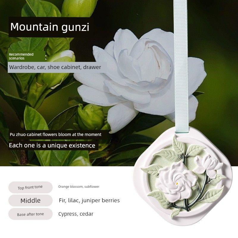Car Central Control Aromatherapy Decoration Gardenia High-Grade Car Interior Center Console Perfume Fragrance Stone Air Outlet Decoration Gardenia Pendant