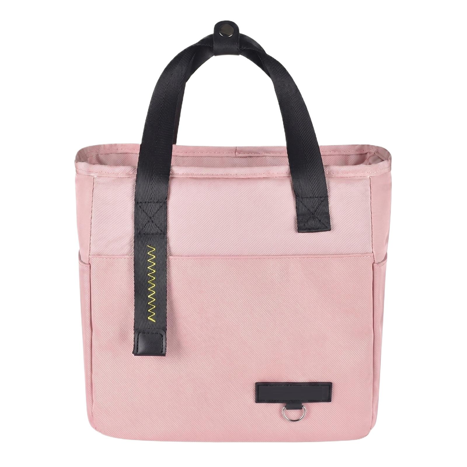 

Insulated Lunch Bag Portable Handheld Bento Box Carrier Food Storage Tote Bag with Durable Handles for Students and Office Use one size рожевий