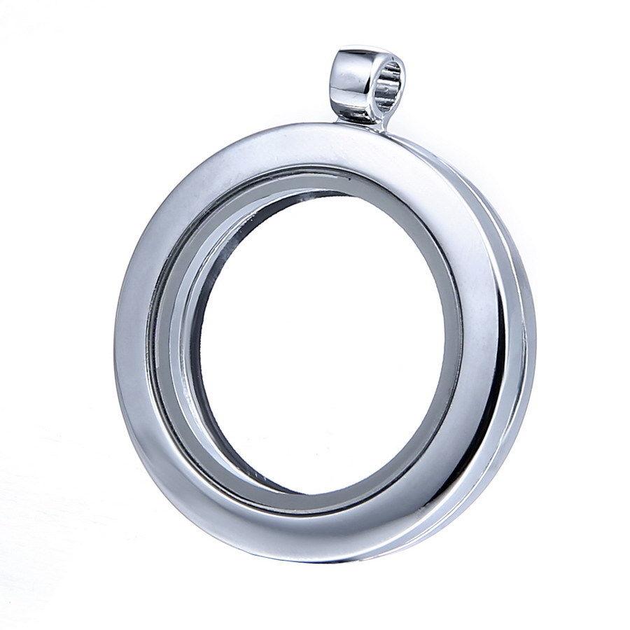 DIY Glass Photo Locket Pendant Round Shape Fashion Necklace Pendant