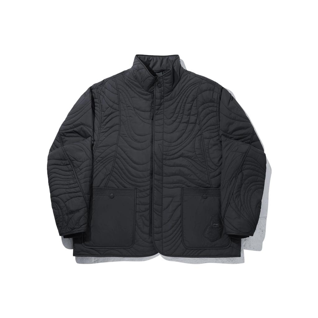 Li Ning Kung Fu Series Zipper Solid Color Loose Stand Collar Cotton Jacket Men Jacket AJMV179-2