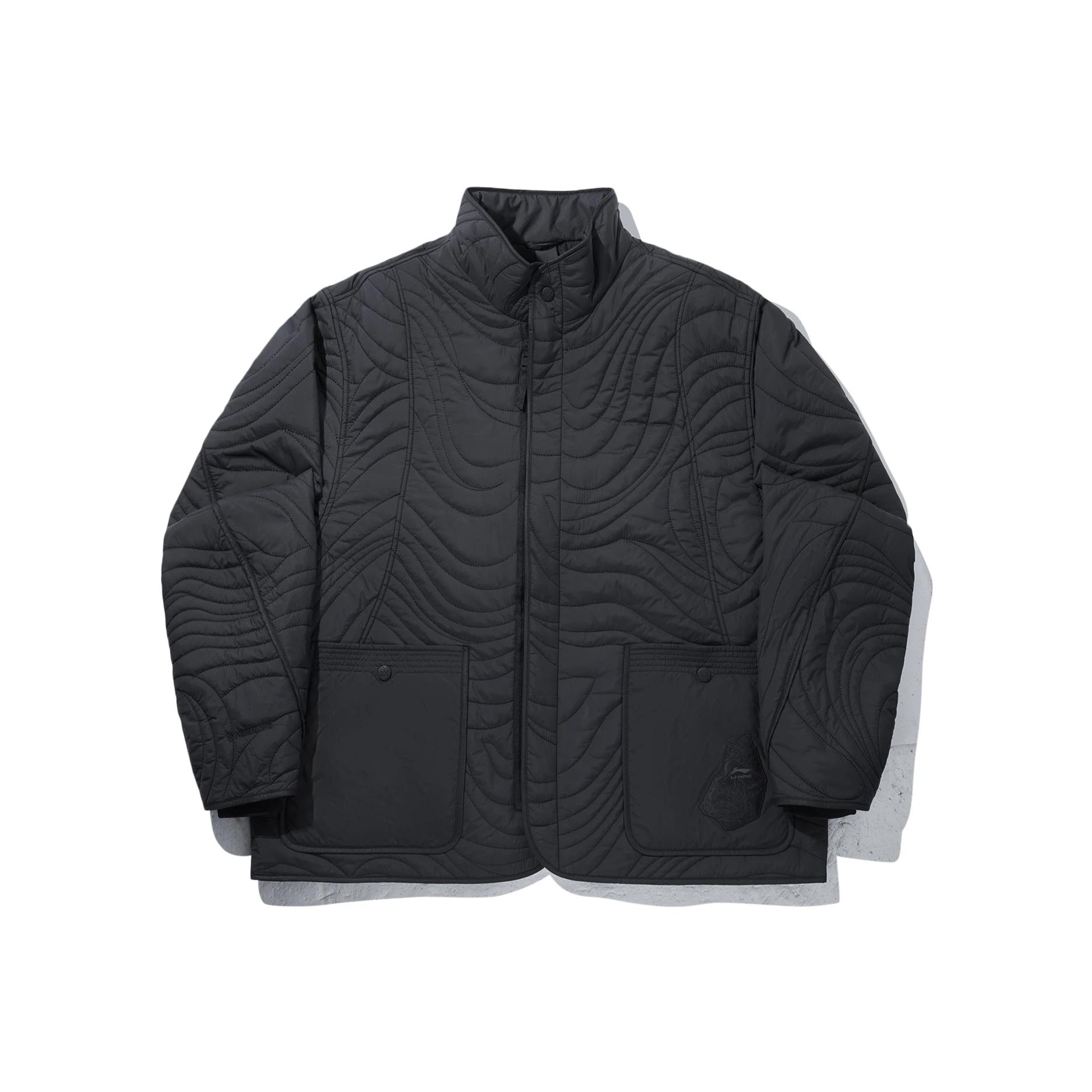 

Li Ning Серия Кунг-фу Куртка на молнии однотонная свободного кроя со стойкой из хлопка Мужская куртка AJMV179-2 S