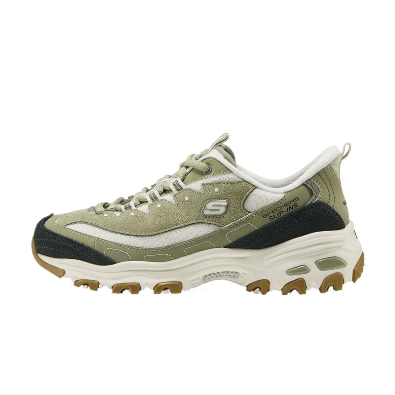 Skechers DLites Leather Color Block Comfortable Versatile Dad Shoes Women sneakers 150558-SAGE 35
