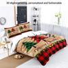 3pcs Checkered Christmas Tree Print Coreless Duvet Cover Set Multiple Sizes Bedrooms Dormitories Comfortable Machine Washable