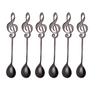 Colorful 6 Pcs Stainless Steel Tea Spoons Set Metal Music Coffee Spoon Ice Cream Candy Teaspoon Rose Gold Spoon