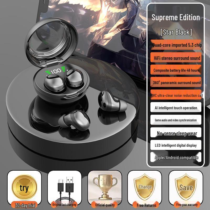 “Ultra-Mini Noise-Cancelling In-Ear Bluetooth Sleep Earbuds with Long Battery Life”