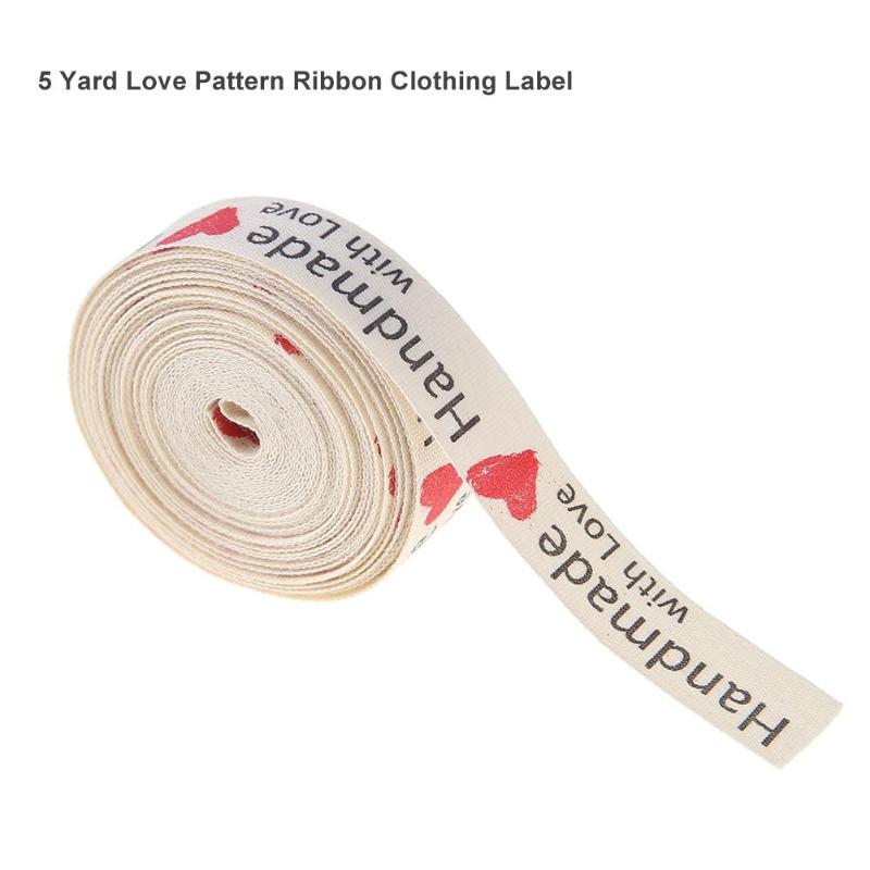 5 Yard Love Pattern Ribbon Clothing Label Tags Craft DIY Bowknot Accessory
