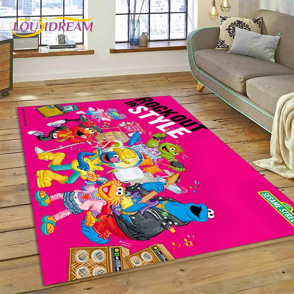 3D Cartoon S-Sesame Street Rug Carpet for Living Room Bedroom Home Decor,Floor Mat Non-slip Decoration for Sofa Doormat Kid Gift