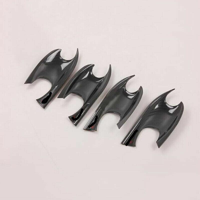 4X Carbon Fiber Door Handle Bowl Cover Trim For Hyundai Santa Fe 2019 2020 2021