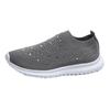 Women's Lightweight Breathable Mesh Elastic Casual Shoes Striped Rainbow Rhinestone Shoes