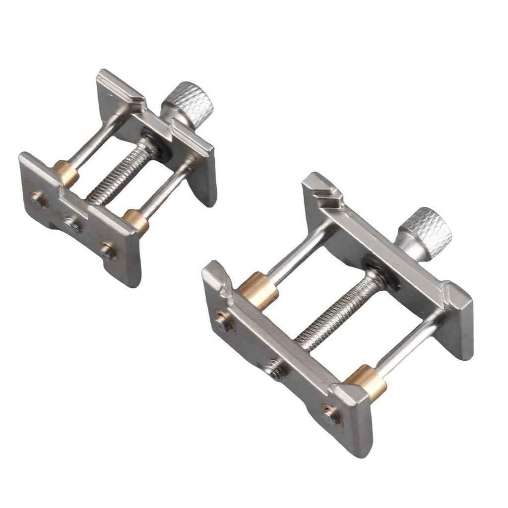 2Pcs Watch Movement Clamp Aluminum Alloy Case Vice Holder Adjustable Repairing Tools