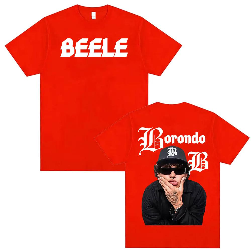 T-shirt Grafica con Logo Album del Rapper Beele Borondo per Uomo e Donna, Stampa Estiva Retro Harajuku T-shirt 100% Cotone Puro