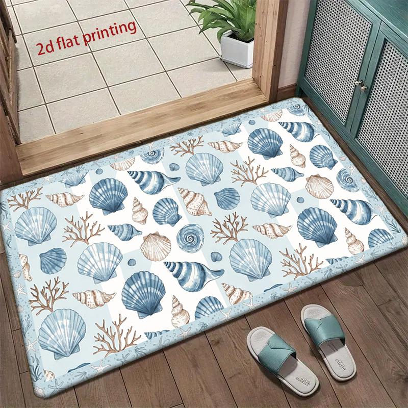 Sea Shell Pattern Mat Living Room Decoration Home Sofa Non-Slip Carpet Study Bedroom Tatami Children'S Soft Floor Mat