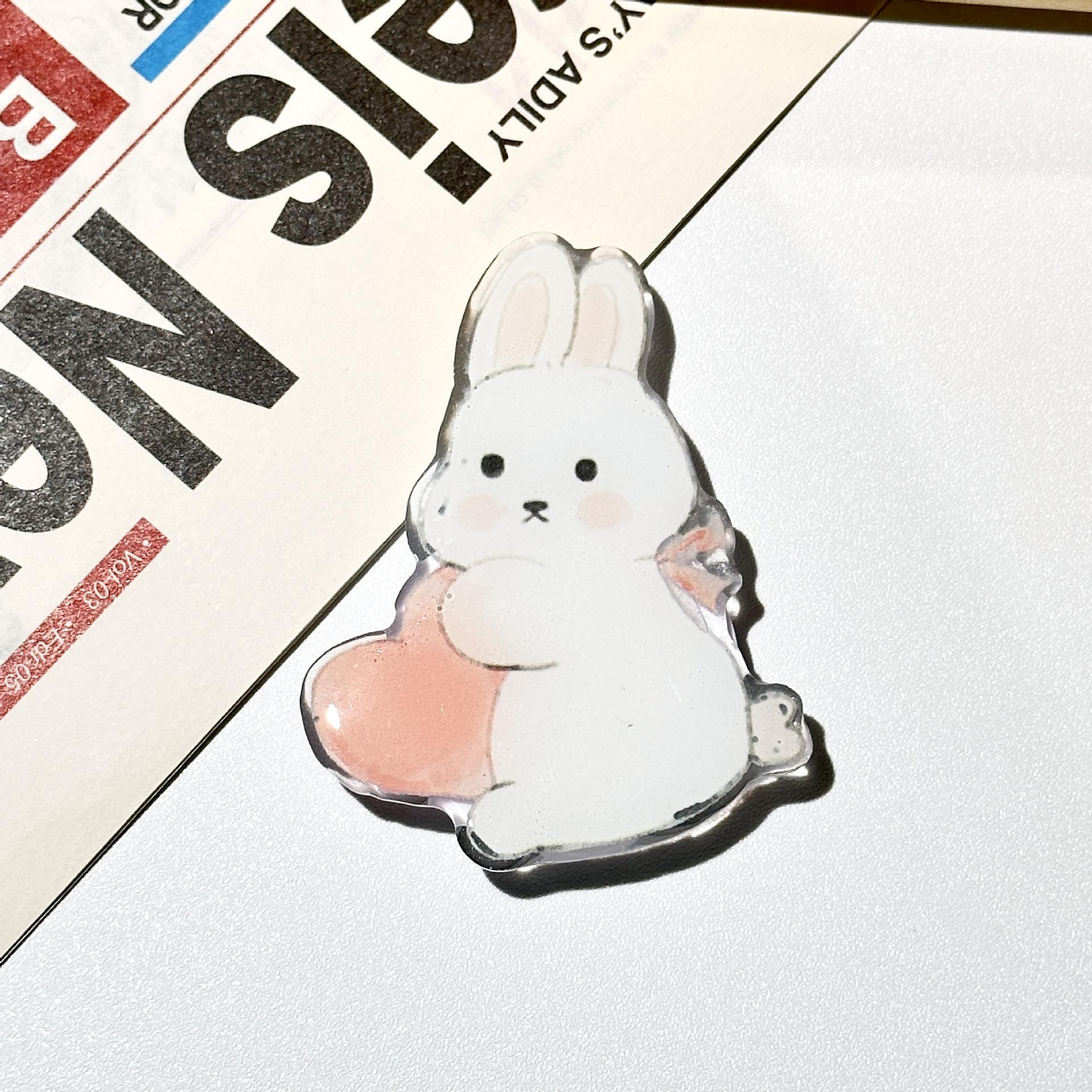 Acrylic Epoxy Airbag Stand Wholesale Xiaoxin Phone Case Stand Internet Celebrity Cartoon Telescopic Accessories a1072Holding Pink Heart-S