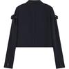 We11done Ss25 Sweet Cool Style Lace-Up Decorative Logo Single-Breasted Long Sleeve Suit Women suits Navy-Blue WD-JK0-25-007-W-NV