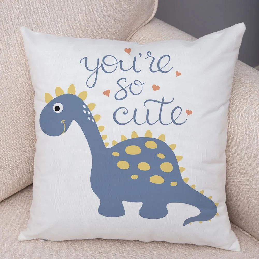 Süße Cartoon-Dinosaurier-Dekorative Kissenhülle Büro Wohnzimmer Heim-Kissenhülle Auto-Schmuck