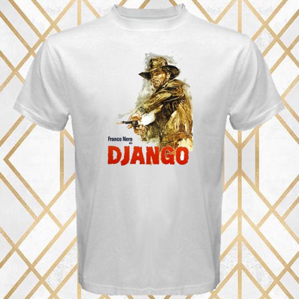 Django Classic Western Action Movie Men s White T-Shirt Size S 3XL S