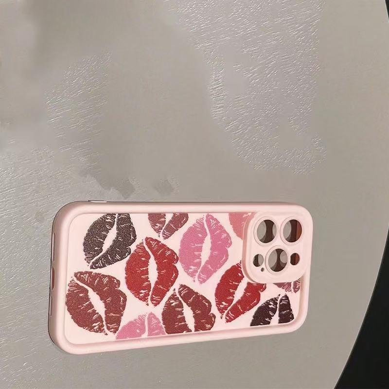Red Lip Print Cross-Compatible Phone Case for iPhone 17 Pro, 16, 15/14, 13 Pro Max, New 12