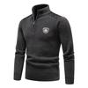 Cozy Up Maglione a maniche lunghe da uomo Nuovo pullover con mezza cerniera Colletto rialzato Morbido