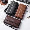 Men's PU Leather Multi-Slot Long Wallet & Clutch Bag with Mobile & Coin Pockets
