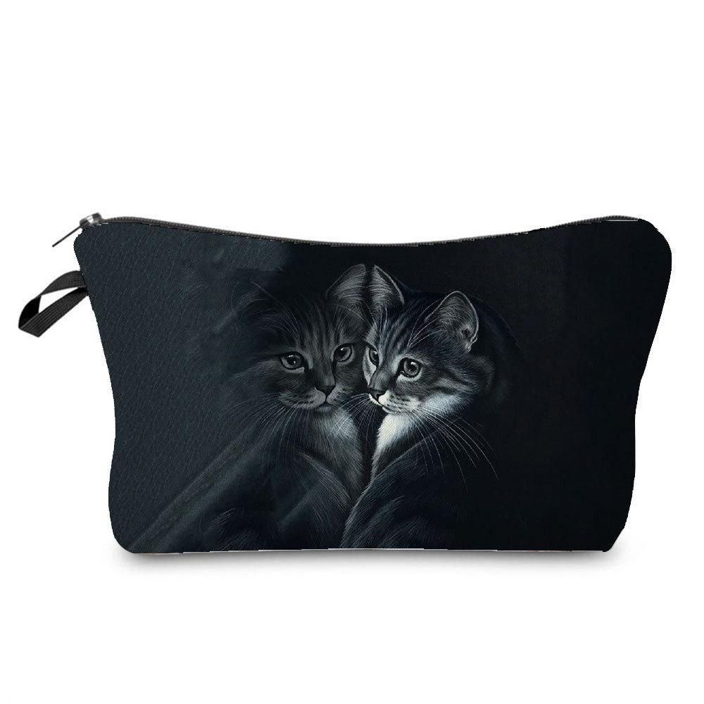 Women Cat Print Cosmetic Bag Toiletries Organize Travel Storage Case  6421