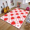 Strawberry Blossom Checkered Pattern Patterned Carpet, Non Slip Mat Suitable for Living Room and Bedroom Sofas