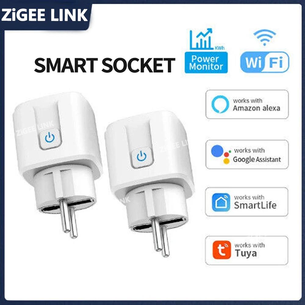 

EU WiFi Smart Plug 16A/20A Power Monitor Socket Remote APP Control Smart Life Timer Switch Support Google Home Alexa Assistant 16A Power Monitor
