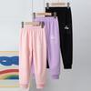 Children's Autumn and Winter Pure Color Simple KING Letter Printed Harem Pants for Boys and Girls Leisure Sports Joker Pants