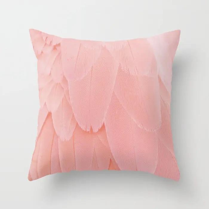Pink Pattern Pillowcase Office Living Room Home Pillowcase Car Ornaments