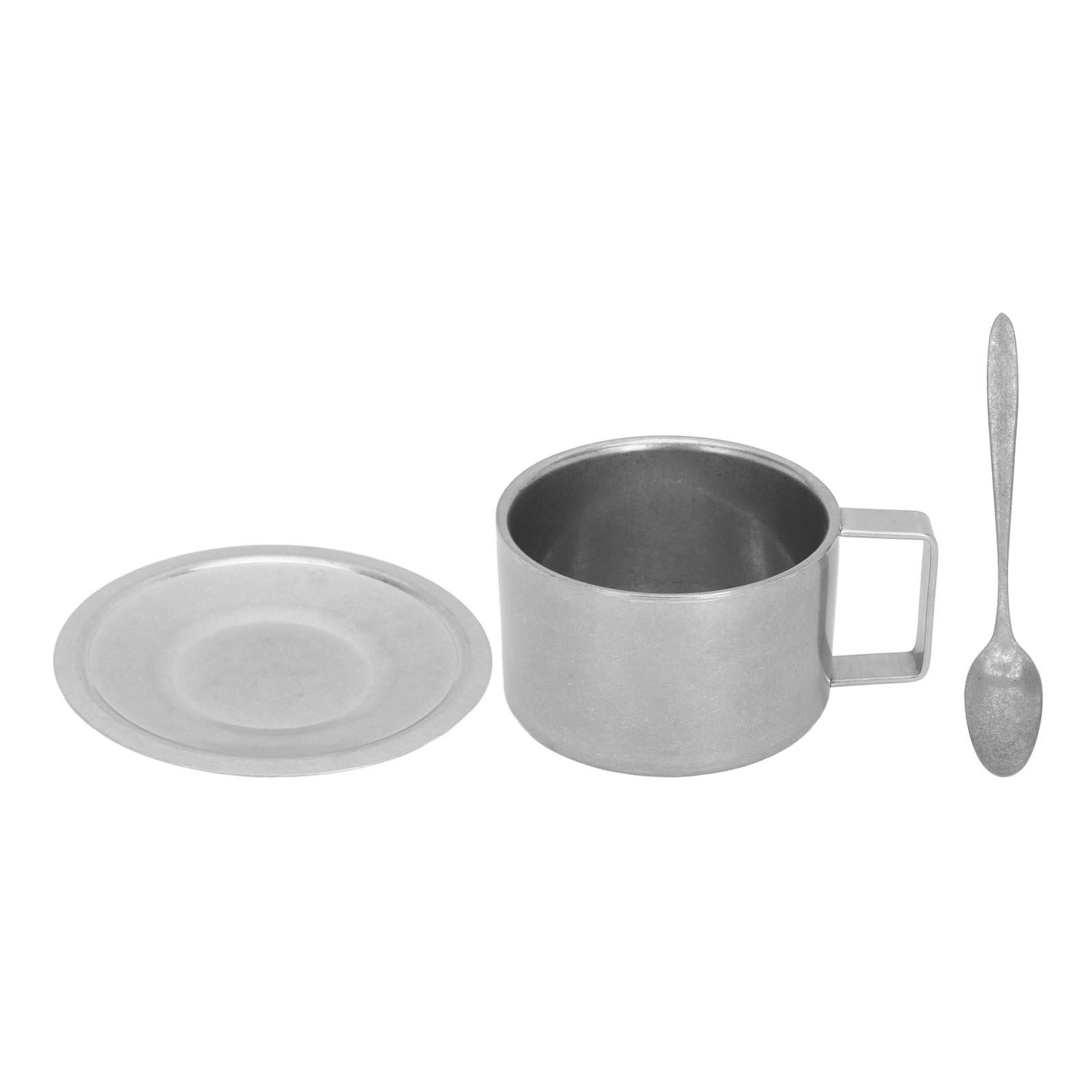 

Набор изолированных кофейных чашек Двухслойная кофейная кружка из нержавеющей стали 304 с блюдцем и ложкой для дома