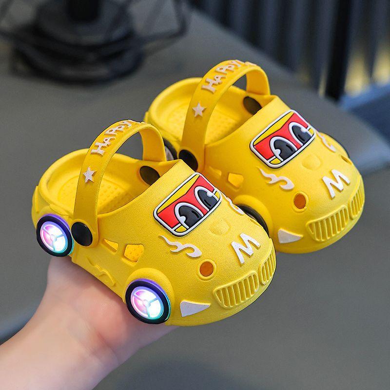 Summer Children's Car Light-emitting Non-slip Soft Bottom Large and Small Children's Bathroom Baby Sandals Slippers Children's Slippers New