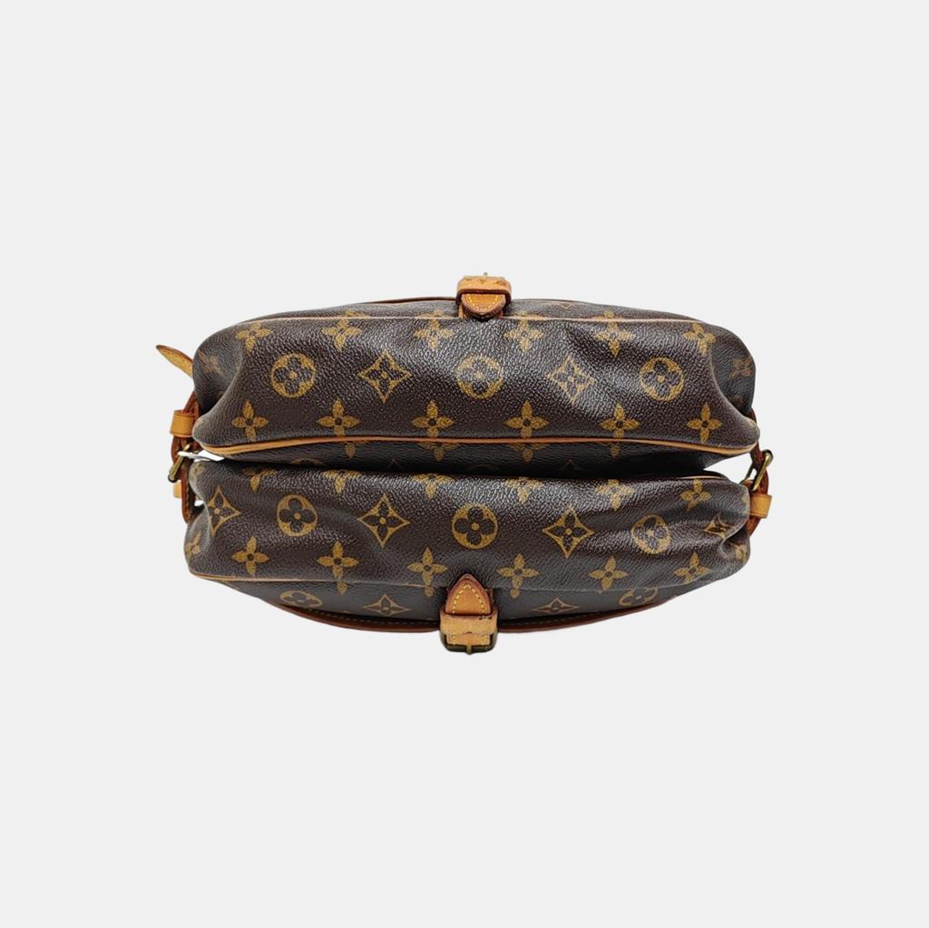 [Pre-Owned] Monogram Saumur 30 Iconic Classic Logo Print Adjustable Shoulder Strap Canvas And Leather Messenger Bag - Fair #1967VAX