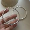 Xiaomi 925 Sterling Silver Vintage Earrings For Women Trendy Simple Big Round 70mm Earring Jewelry Prevent Allergy Party Accessories