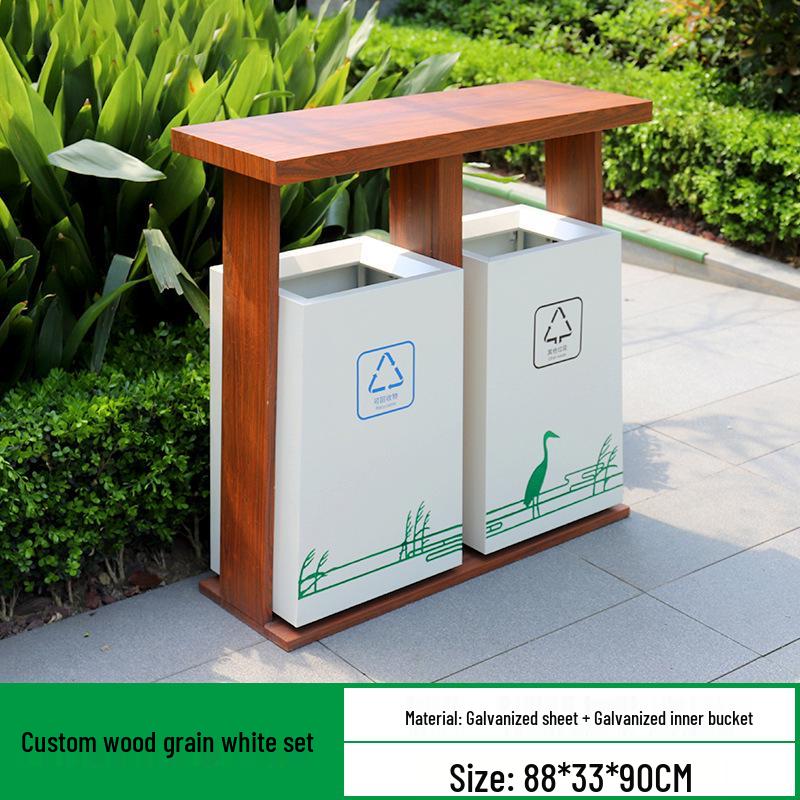 Antique Chinese Style Outdoor Trash Can for Parks and Scenic Areas