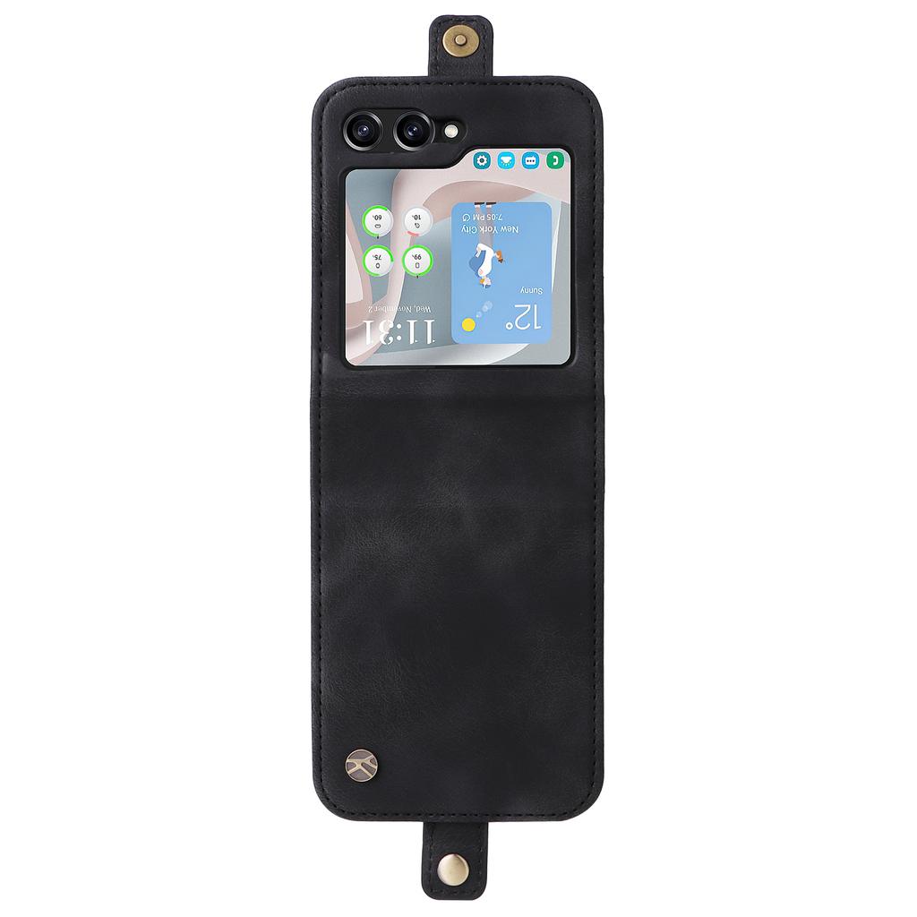 YIKATU YK-002 For Samsung Galaxy Z Flip7 FE 5G/Z Flip6 5G Case Card Holders PU Leather Skin-Touch Phone Cover