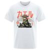 Men's Anime The Last Frog Print T-Shirts Fashionable Casual Breathable Crew Neck Shirts Oversized Cotton Short Sleeve Top