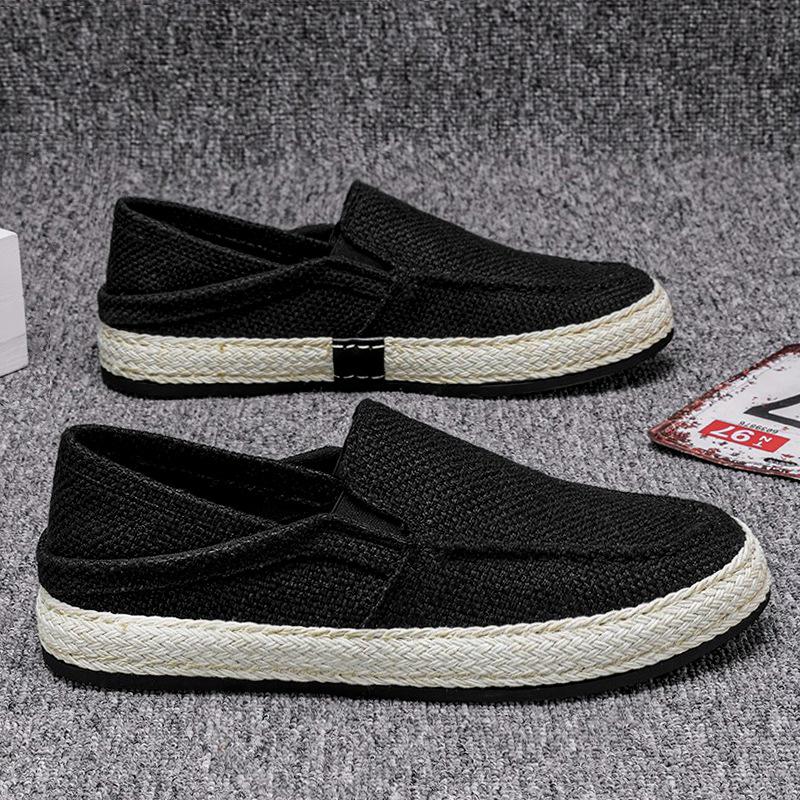 Men's Summer Canvas Slip-on Shoes - Stylish Linen Fisherman Loafers 2026