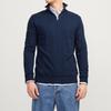 Men's JACK & JONES Soft Crocheted Cotton Zip-up High Neck Pull