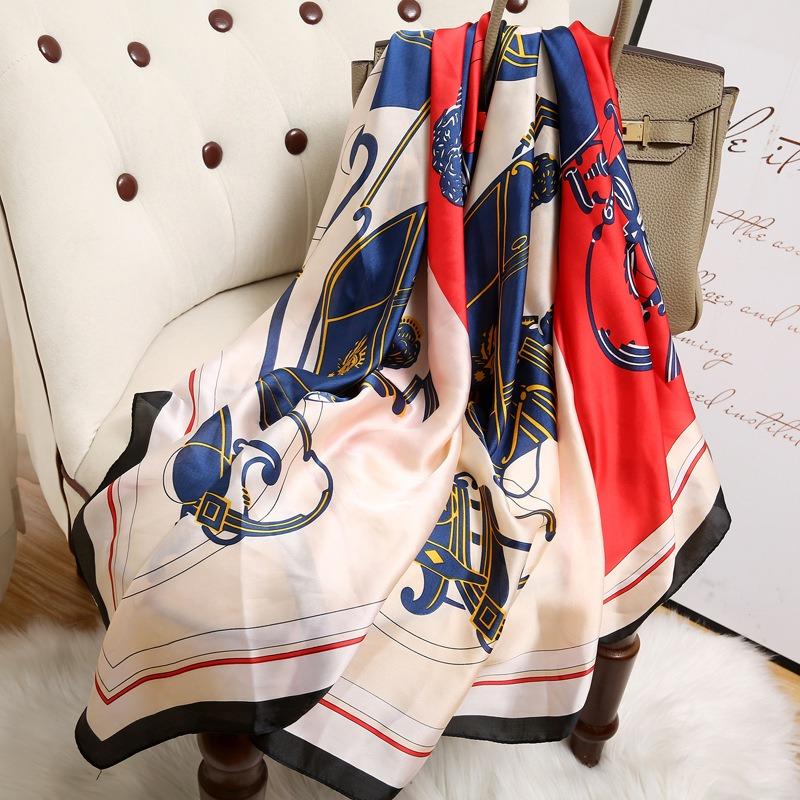 

Silk scarf female travel versatile long thin spring and summer sunscreen silk Korean version of the sarong mother shawl scarf 180