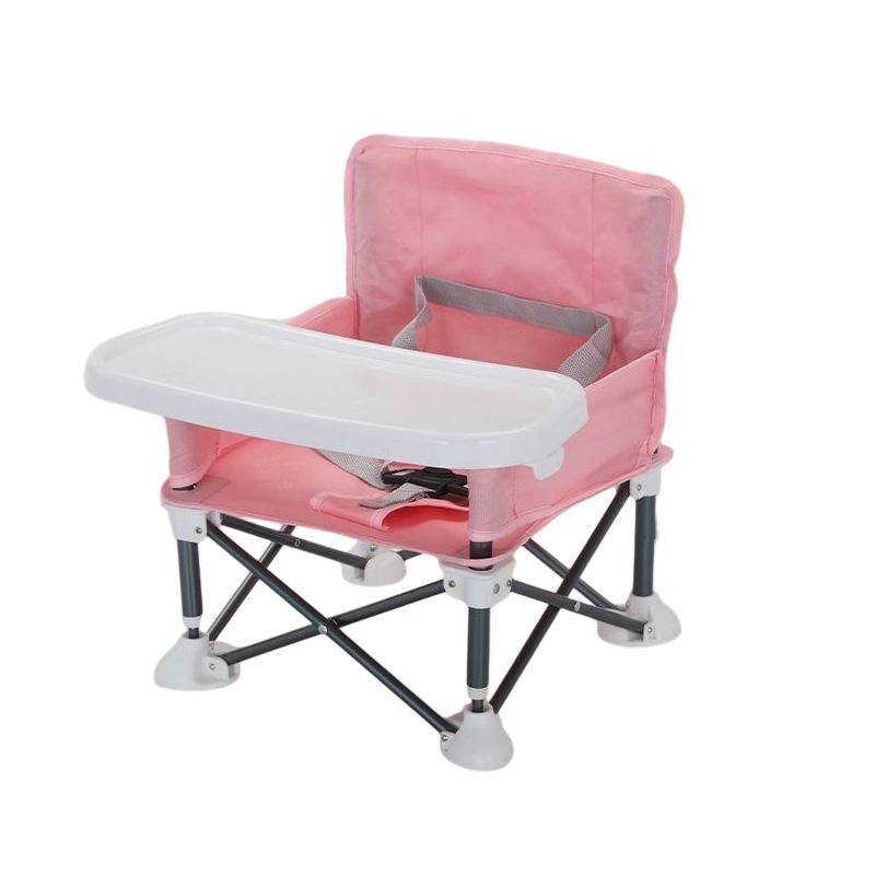 Portable Foldable Children's High Chair: Lightweight Aluminum Camping & Beach Chair with Eating Table.