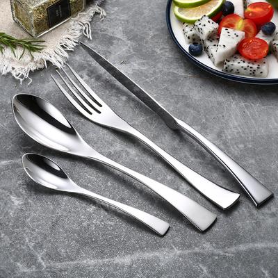 24 Pièces Acier Inoxydable 18/10 Noir Or Argent Couverts Vaisselle Couteaux à Viande Cuillère à Café Fourchette Ensemble de Couverts Lave-vaisselle