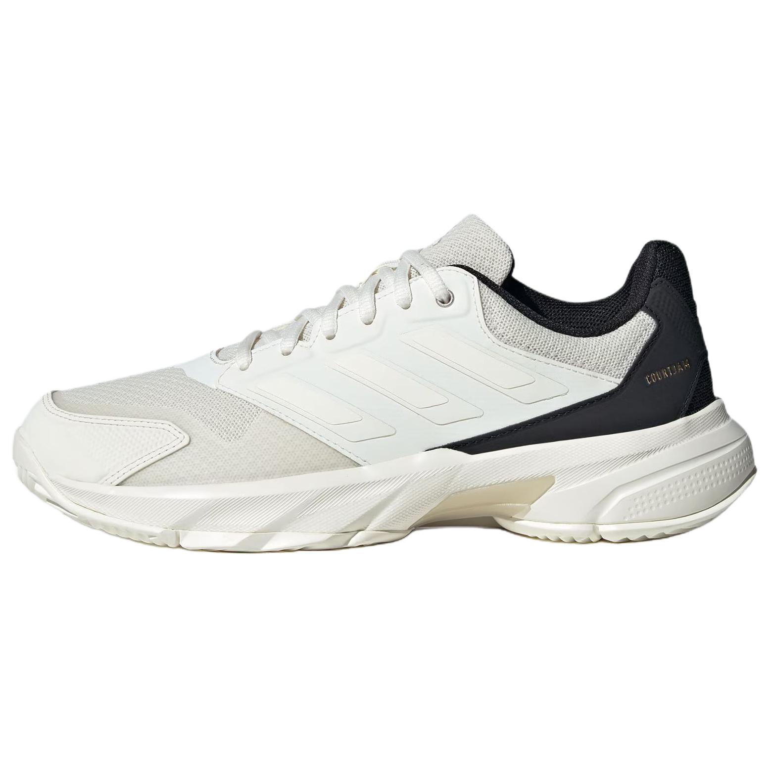 

Adidas CourtJam Control 3 Abrasion Resistant Low Top Tennis Shoes Women s White Black 36