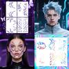 Halloween Anime Kpop Demon Hunter Group Tattoo Stickers Saja Boys Rumi Demon Boy Group Stickers for Parties Cosplay Performance