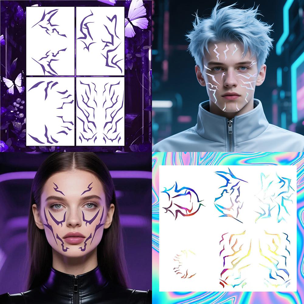 Halloween Anime Kpop Demon Hunter Group Tattoo Stickers Saja Boys Rumi Demon Boy Group Stickers for Parties Cosplay Performance
